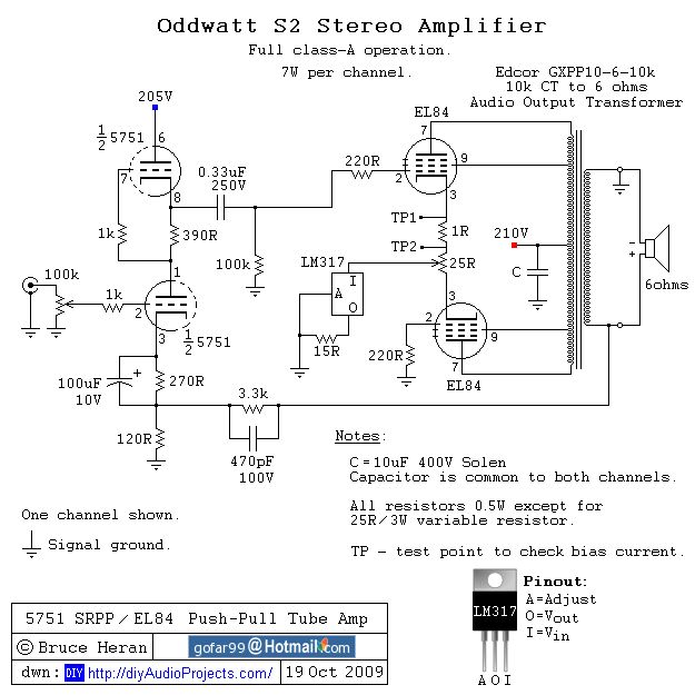 807 tube audio amplifier schematic